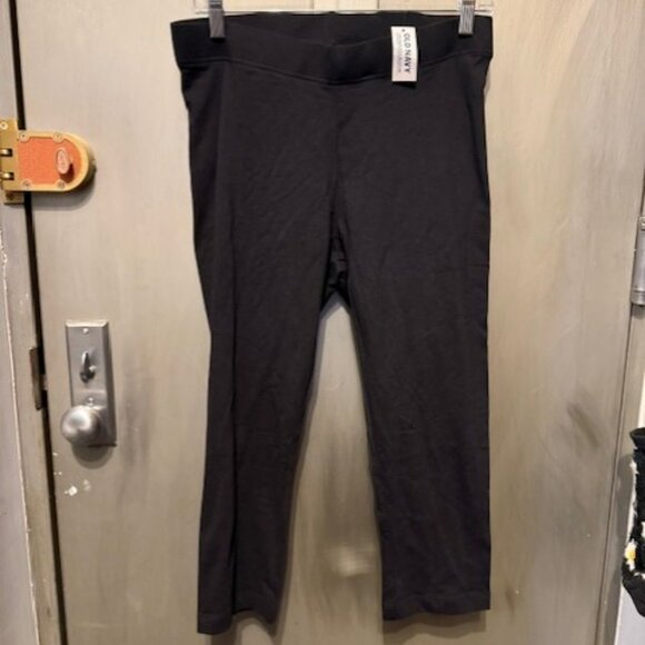 Cropped high waisted Black Cotton leggings - Picture 2 of 16